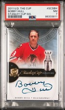 ON-CARD AUTO #/50 Bobby Hull 2011 Upper Deck The Cup PSA 7 Stanley Cup Signature