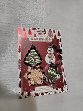 The Bakeshop Christmas 4pc Stainless Steel Cookie Cutters New