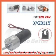 DC Permanent Magnet Gear Motor High Torque DC 12V 24V 10RPM - 1270RPM Reversible