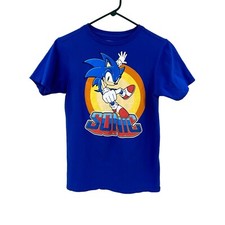 Sonic The Hedgehog Boys T-Shirt Sz XL Royal Blue Knit Short Sleeve Great Graphic