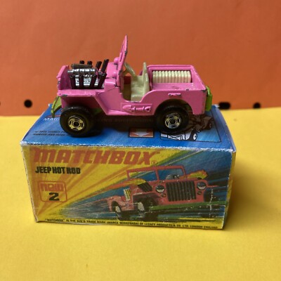 Matchbox Superfast No 2 Jeep Hot Rod; Pink; good condition mit Box