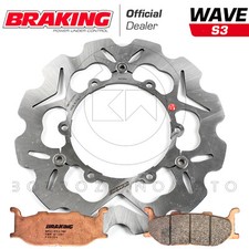 BRAKING S38014 DISCO FRENO ANTERIORE + PASTIGLIE WAVE S3 YAMAHA TMAX 500 - 2001