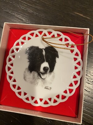 Border Collie Porcelain Ornament