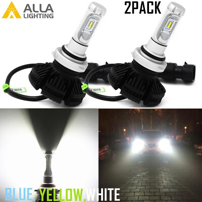 Alla Lighting 3 Colors White YELLOW Blue LED Fan-less Sink 9006 Headlight Bulb