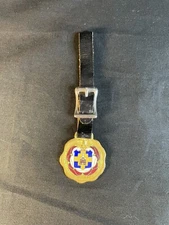 York Pennsylvania Watch Fob With City Emblem Of 1910 & Leather Strap