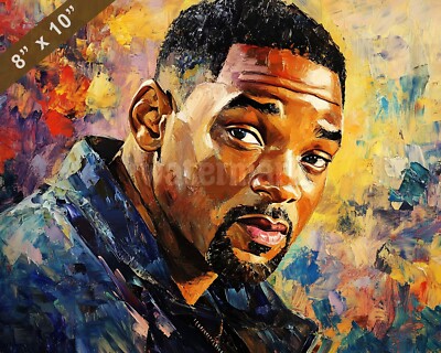 Will Smith acting Oil painting 8x10 Print