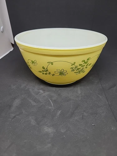 Pyrex "Shenandoah" 402 1.5 qrt Mixing Bowl yellow/green floral - Bx25
