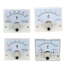 85C1 GB/T7676-98 Analog Panel AMP Meter Voltmeter Gauge  DC 0-30V/50V 0-5A/10A