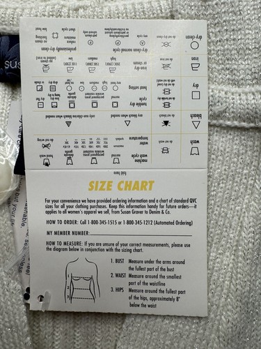 Susan Graver XL Kapuzenpullover Weste Stoff Gürtel Elfenbein Metallic A17611 Neu - Bild 9 von 11
