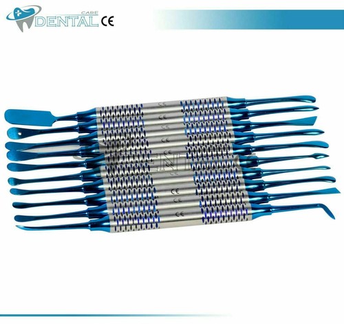Ascensore periostiale dentale set di 10 strumenti dentali chirurgici rivestiti blu CE - Foto 4 di 4