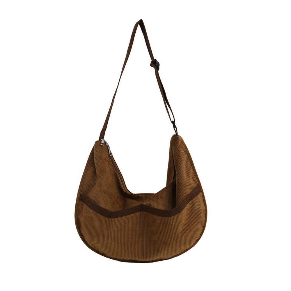 Corduroy Tote Bag Large Capacity Shoulder Bag Solid Color Casual Handbags Simple
