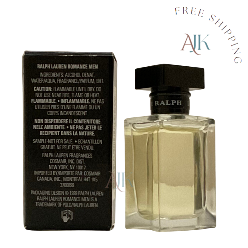 Romance For Men By Ralph Lauren 0.25oz/7 ml EDT Splash Mini Perfume