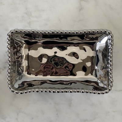 Pampa Bay Verona Silver Porcelain Rectangular Dish