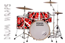 Drum Wrap Percussion Shell Cover Bass Kick Snare Tom DIY Abstract Stripes V 5-6