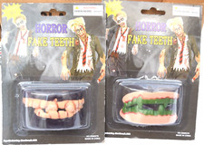 Lot of 2 Horror Wolf Werewolf Dracula Vampire Buck Fake Teeth Halloween 8 