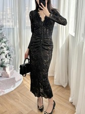 Self-Portrait Women's Blue Lace A-line Dress Midi Dress for Ladies