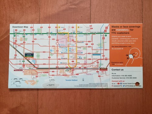 NEUF Toronto Transit Commission TTC 2021 guide de trajet carte LITE bus métro tramway - Photo 2/4