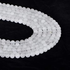 AAA Natural 6 mm White Jade Gemstone Round Loose Stone Beads 1 Strand 15"