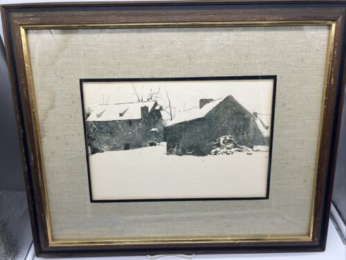 Vintage 1960s ANDREW WYETH - BRINTON'S MILL FRAMED PRINT Turner Wall Accessory  - Picture 1 of 18