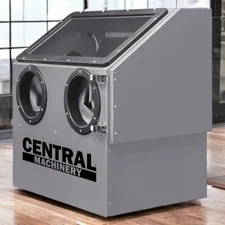 30 lb Capacity Benchtop Abrasive Blast Cabinet Sandblasting w/ Gun Gloves & Hose