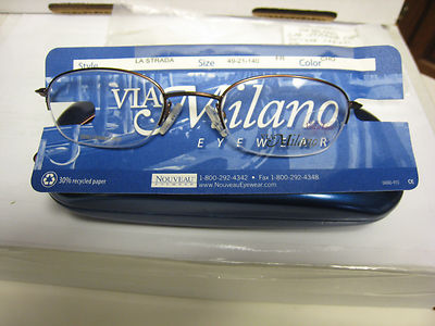 VIA MILANO EYEGLASS FRAMES Style  La STRADA  Sz. 49-21-140 in CHOCOLATE W/case  