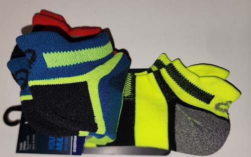 ASICS Youth Quick Lite 3 Pack Low Show Socks Multi Sport Cushioned Large New - Picture 7 of 21