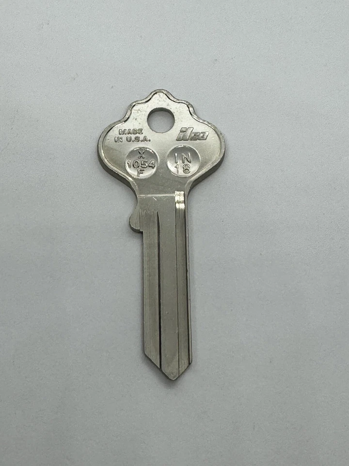 lco X1054F / IN18 Key Blank - Fits Some Ilco & Corbin Locks Nickel Plated - Image 2 of 4