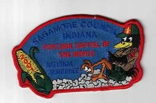 2001 National Jamboree JSP Sagamore Council, Indian RED Border [ELL-458]