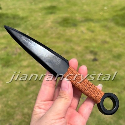 7.5''+  Natural Obsidian Dagger Quartz Crystal Carved Polished knife decor 1pc