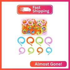 LOKUNN 50PCS Stitch Markers for Crocheting, Crochet Stitch Markers Ring for Knit