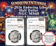 2026 P D Liberty Half Dollar Semiquincentennial Ngc Ms68 2 Coin Set Mac Presale