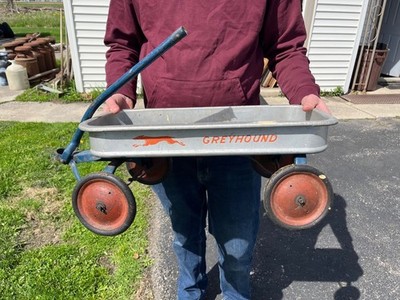 Vintage 1940s Hamilton Greyhound Child's Wagon Pull-Type - Small Size Toy