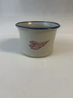 Red Wing Stoneware Small Bowl Crock Blue Rim  4" Tall  6" Wide Very Nice HTF