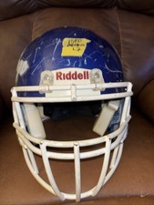 Casco de fútbol americano Riddell Speed grande (azul metálico con máscara facial blanca)