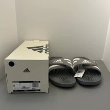 ADIDAS Mens Adissage Slides Sandal Grey/White/Grey Size 18 US HQ4373 NEW