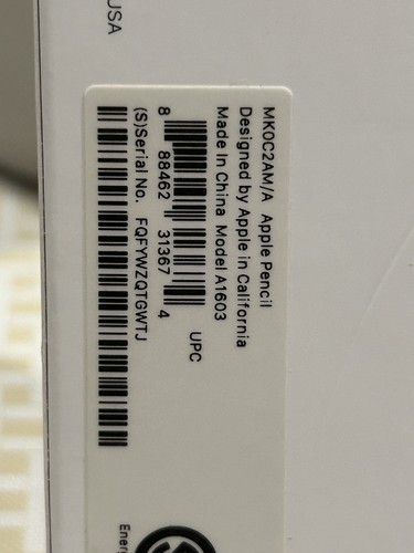 New, sealed Apple Pencil (1st Generation) A1603 - MK0C2AM/A - Photo 6/9