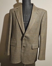 Vintage Evan Picone Mens Brown Plaid Wool Blazer Jacket Sports Coat Size 42L