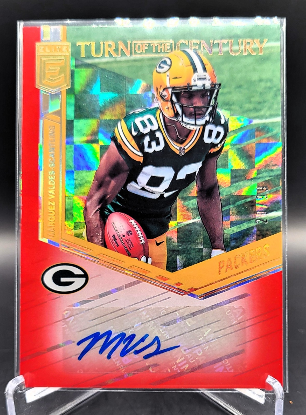 Marquez Valdes-Scantling Panini Donruss Elite Turn of the Century Autograph #MVS Red