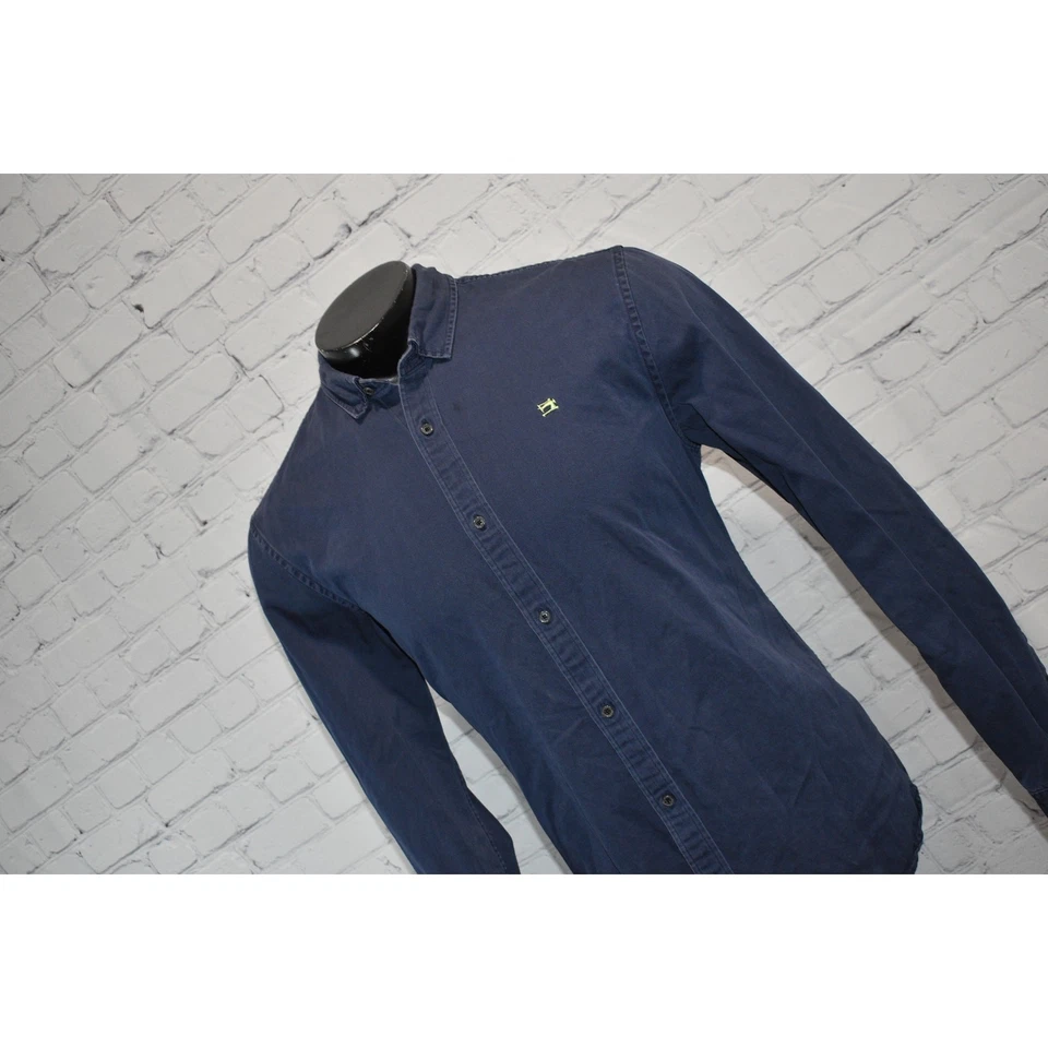 Camisa Scotch & Soda Para Hombre Talla Grande Amsterdam Couture Azul Algodón Foto 3 de 4