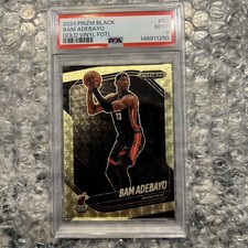 2024-2025 Prizm Black Bam Adebayo Gold Vinyl /5 PSA 9 Miami Heat 