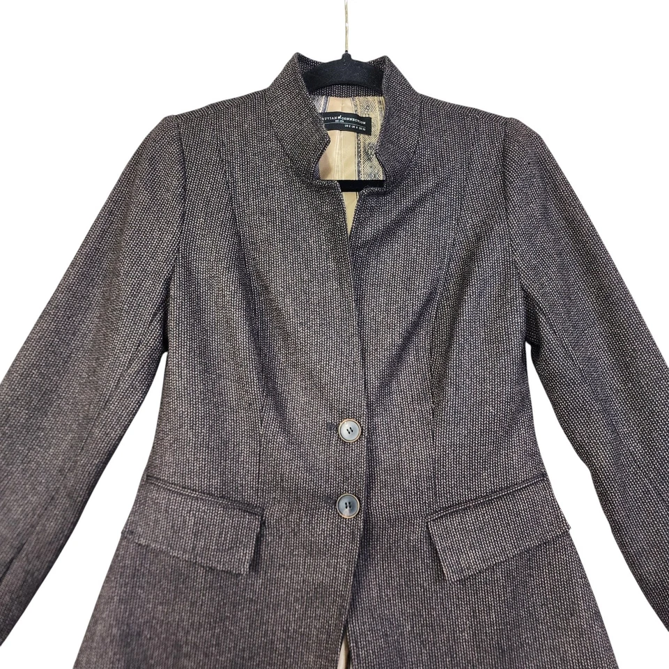 Peruvian Connection 女式婴儿羊驼羊毛西装外套 2 码棕色针织 — 第 2/4 张图片