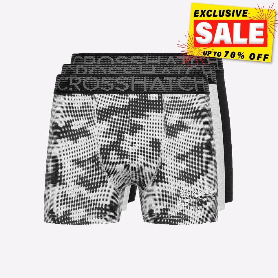 Crosshatch Guillemot Mens 3-Pack Comfort Lounging Underwear Boxer Shorts