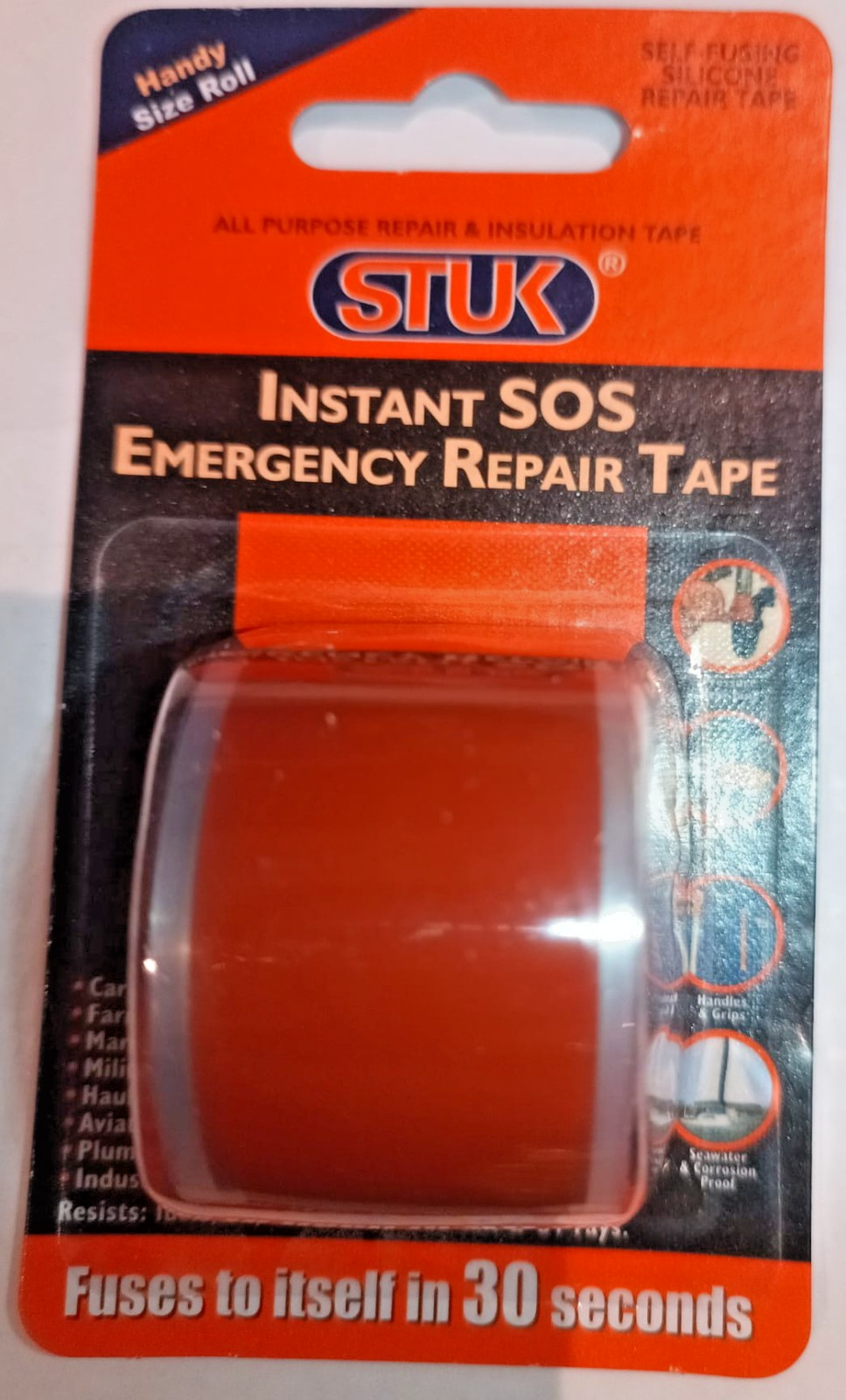 1 X New Instant SOS S.O.S. Emergency Pipe Repair Plumbing Bonding Tape Red 25mm