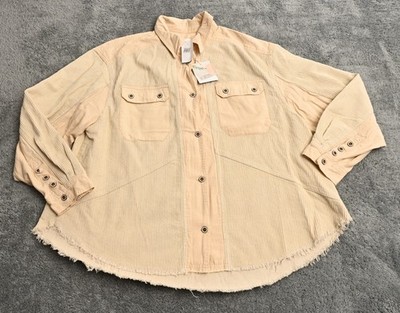 Thread & Supply  Shirt Jacket J2111 Mid Length Size S   100% Rayon Corduroy NWTS