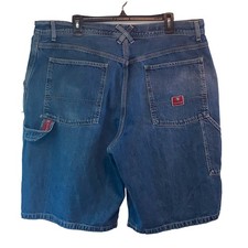Vintage Y2K Tommy Hilfiger Carpenter Shorts Mens 40 Blue Denim Hammer Loop Logo