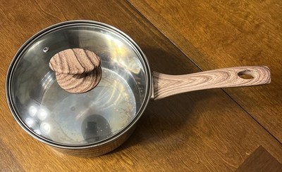 Bergner Halogen Sauce Pan/Pot Stainless Steel With Lid S2074 2.5L Wooden Handles