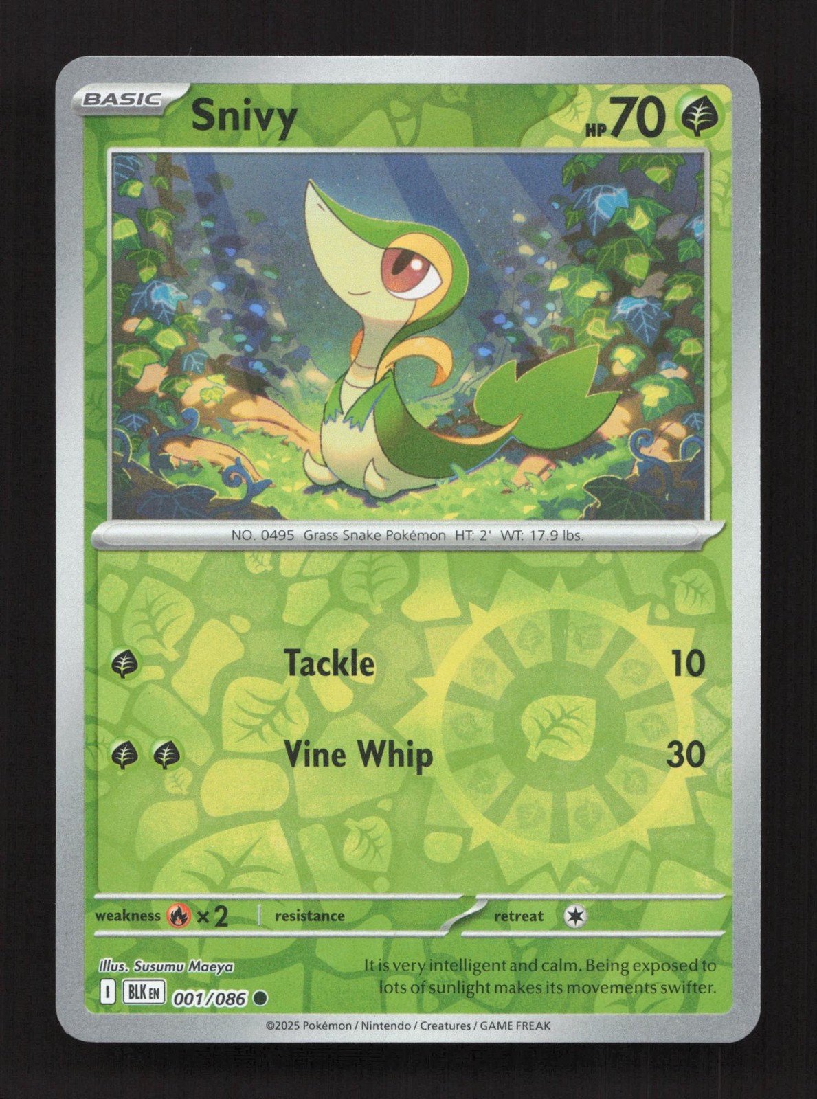 Snivy 2025 Japanese Scarlet & Violet: Black Bolt #001/086 Reverse