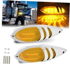 LED Side Marker Lights, 7.5" 12V 24V Front Trailer Side Light, Trailer Yellow