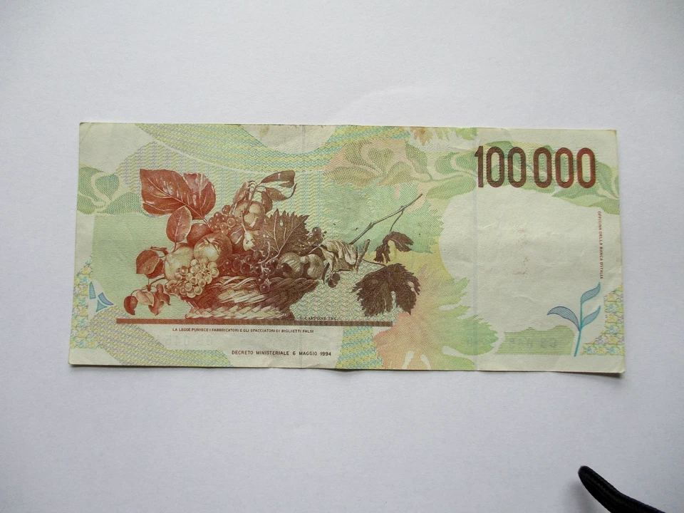 Banconota 100000 lire Italiana, circolata poco Tgs:banconote,monete - Bild 2 von 3