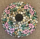 Antique Mosaic Shade Co Inc 18 1/2” Floral Stained Glass Lamp Shade For Repair